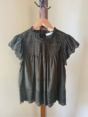 Ulla Johnson Olive Eyelet Crochet Top